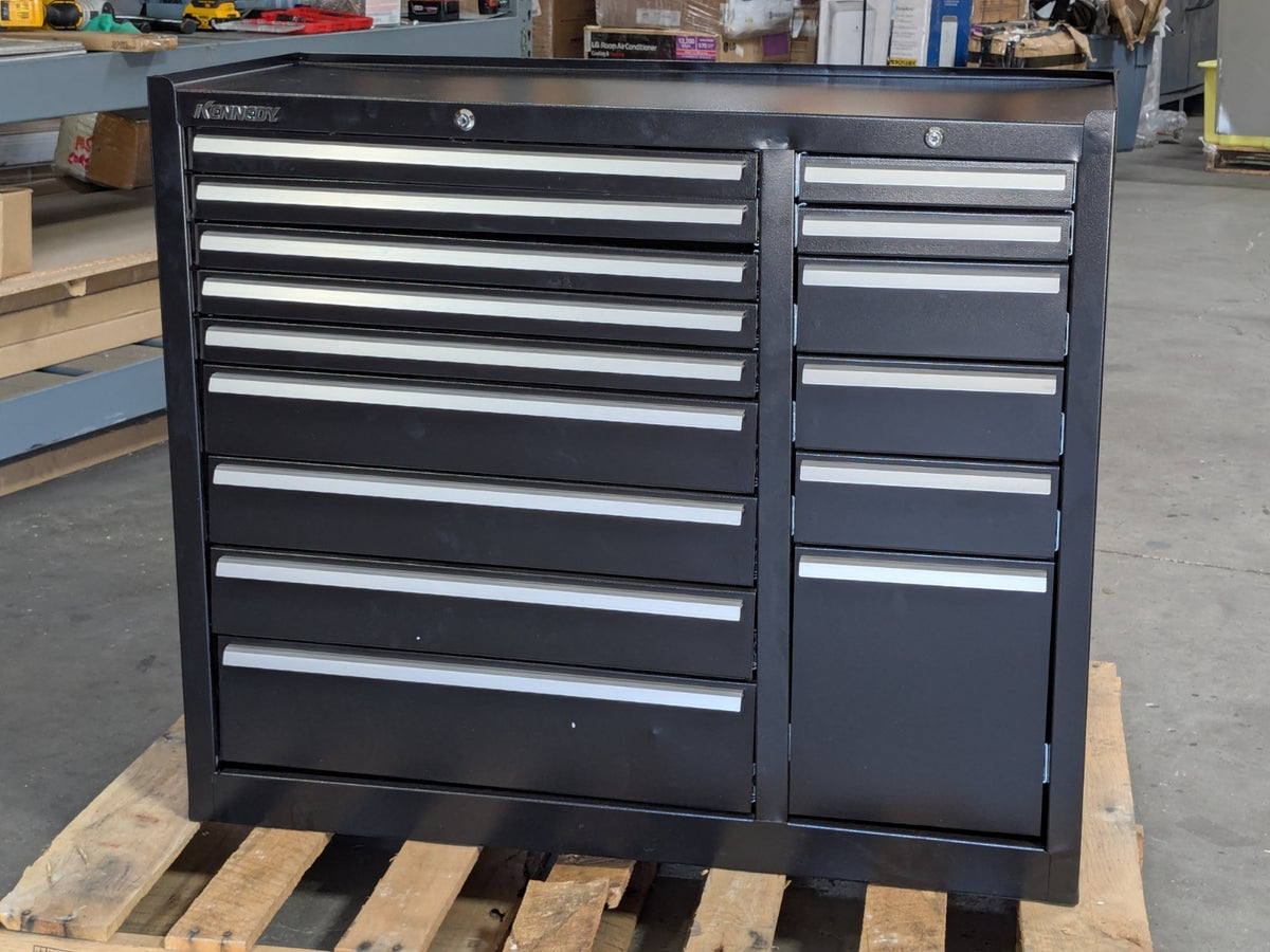 Kennedy Heavy Duty Roller Cabinet Tool Box 15 Drawer 39 x 39 x 18 Steel Black