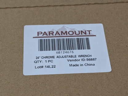 Paramount  Adjustable Wrench 24" OAL X 2-3/4" Jaw Capacity 68124676