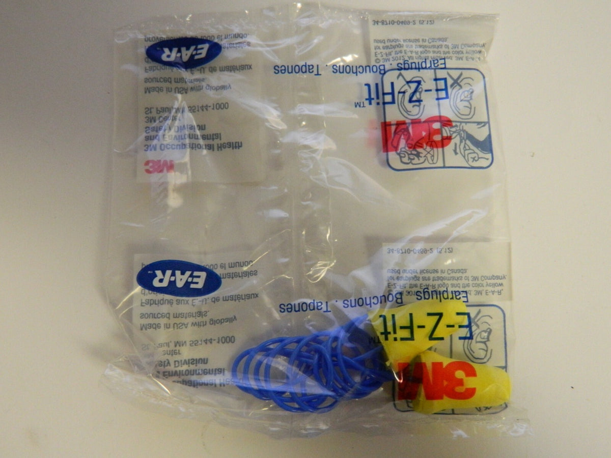 3M  Disposable corded 28 dB Taper Flare Earplugs QTY 200 Individual packs