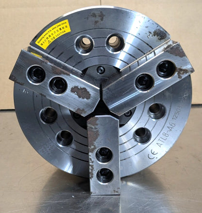 ATLAS WORKHOLDING Hydraulic Lathe Chuck  8" Diameter  3-Jaw  A2-6 Mount  AT