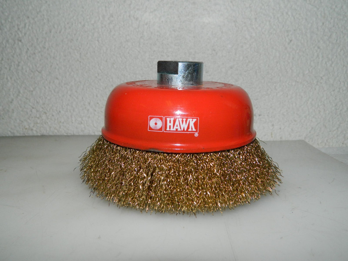 Hawk Crimped Steel Wire Cup Brush 5" Diam x M16x2 Hole Size  04186342