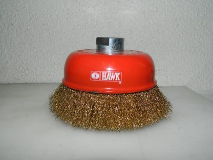 Hawk Crimped Steel Wire Cup Brush 5" Diam x M16x2 Hole Size  04186342