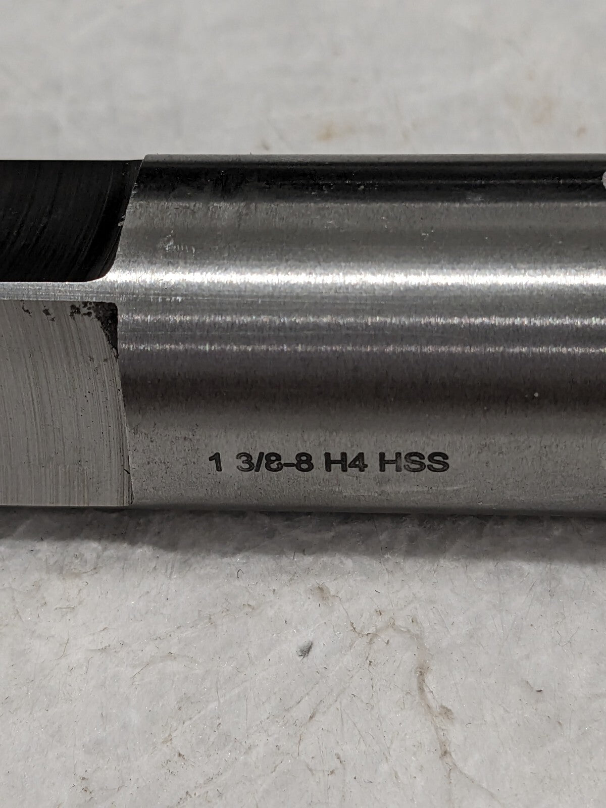 Straight Flute Tap: 1-3/8-8 4 Flute HSS 3" Thread Length, 6-1/16" OAL