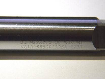 OSG M22 X 2.50mm  3 Fl D8 HR Coated HSS Spiral Point Tap 3380022258