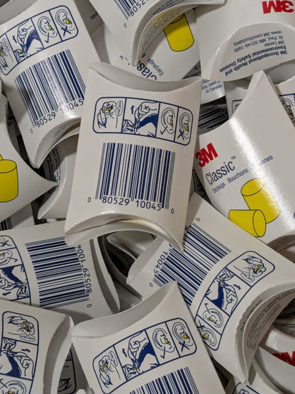 3M Earplugs 29 dB, Foam, Barrel, Roll Down, Uncorded Approx 200 Pairs 7000002299