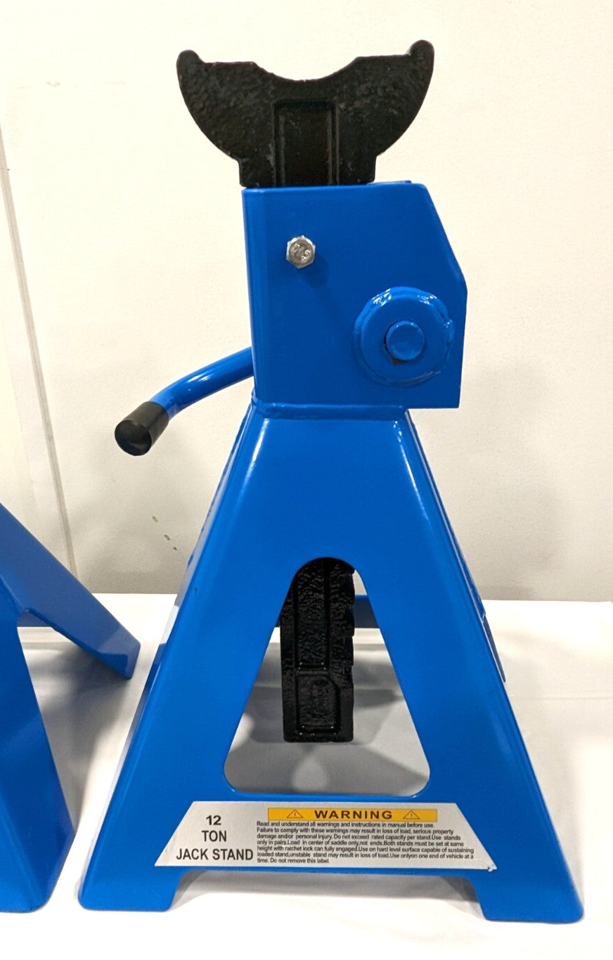 12 Ton Capacity Jack Stands  1 Pair  17-1/2" - 27-1/2" High T412002