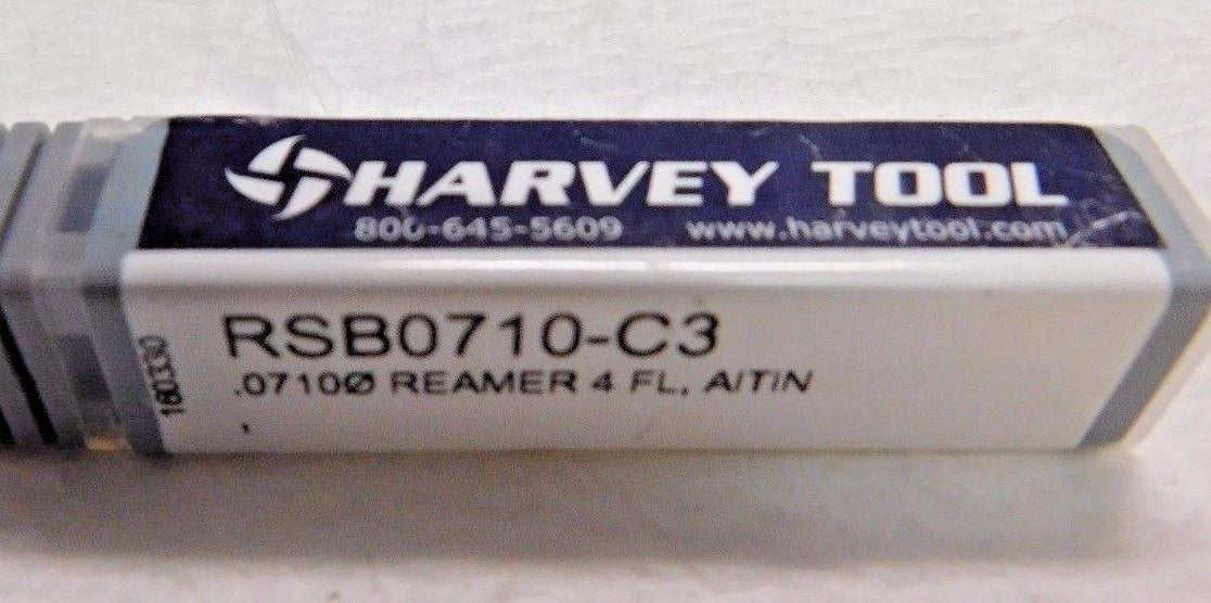 Harvey Tool .0710 x .562" LOC 90º 4FL Carbide Mini Reamer Model QTY 2 RSB0710-C3
