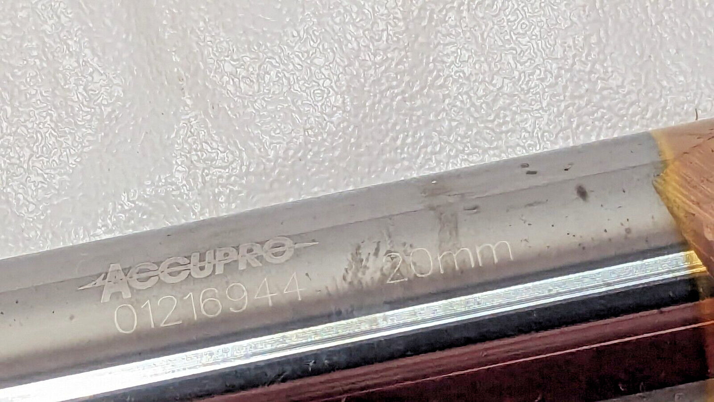 Accupro Carbide Square End Mill TiCN 20 mm Dia X 38 mm LOC 2FL 01216944