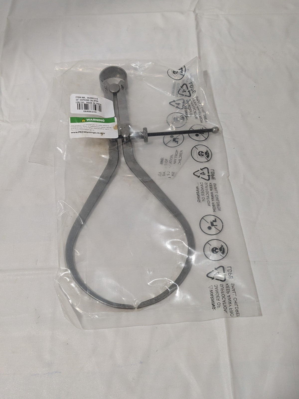 Outside Caliper: 10 Inch Leg, Spring Joint, Steel, Polished OD/10