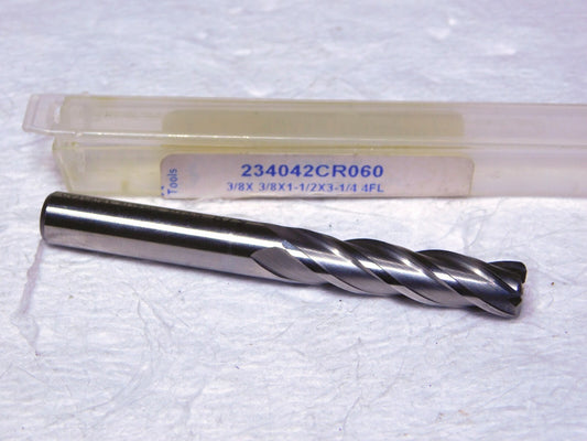 Controx HSSCO Corner Radius End Mill 3/8”Dia .060” Radius 1.5”LOC  234042.060R