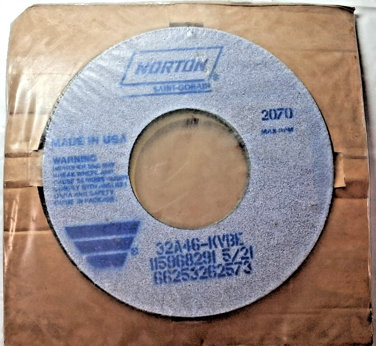 Norton Aluminum Oxide Grinding Wheel 6" Dia 46 Grit Type 6  66252838458