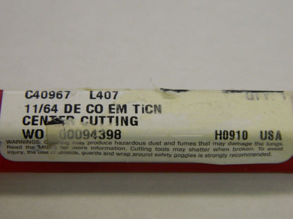 Cleveland  11/64" x 1/4" 2-Flute Cobalt Double Square End Mill C40967