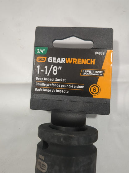 GEARWRENCH Impact Socket: 3/4" Drive, 1-1/8" Socket, Hex Drive 84869