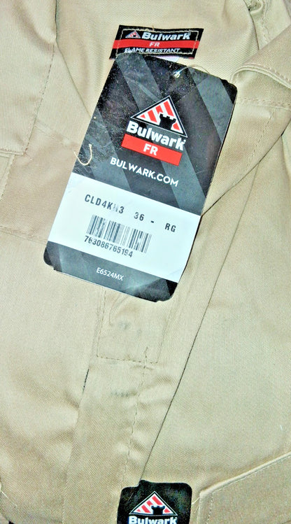 Bulwark Coveralls Size 36 Regular Cotton & Nylon CLD4KH RG 36