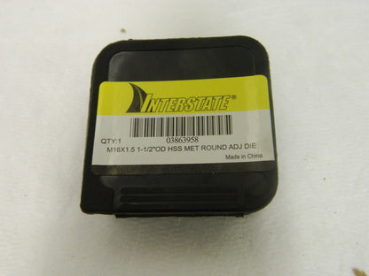 Interstate 03863958 M18 x 1.5" 1-1/2" Od HSS Round Die Qty. 1