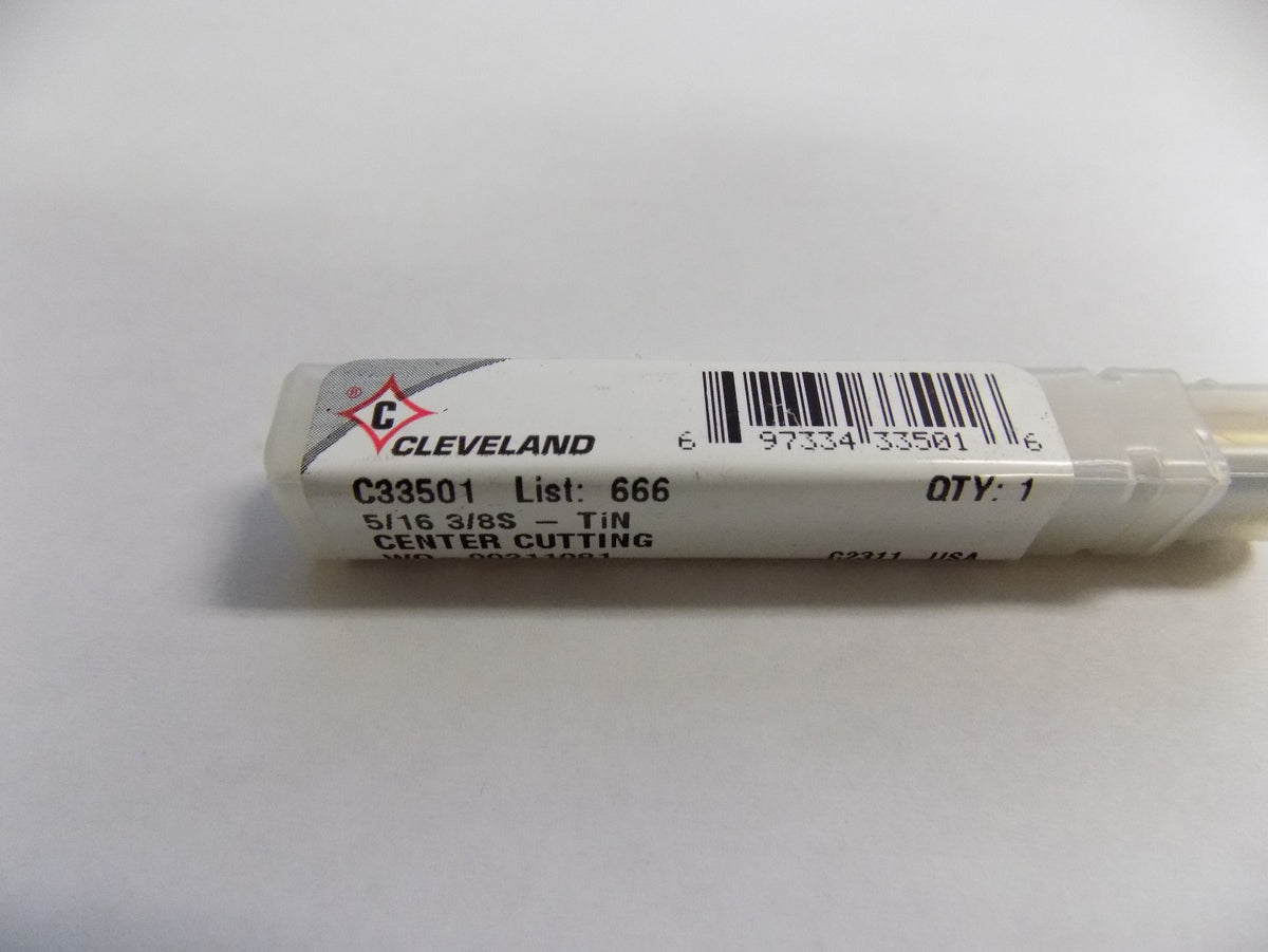 Cleveland End Mill 5/16" x 1-3/8" x 3-1/8" 2FL HSS TiN RH USA