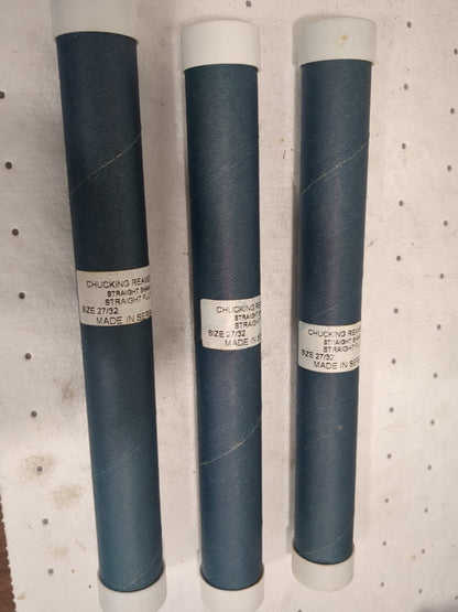 Professional 3pkHSS Chucking Reamer 27/32Dia St Fl 5/8 St Shank 9.5L 02310548