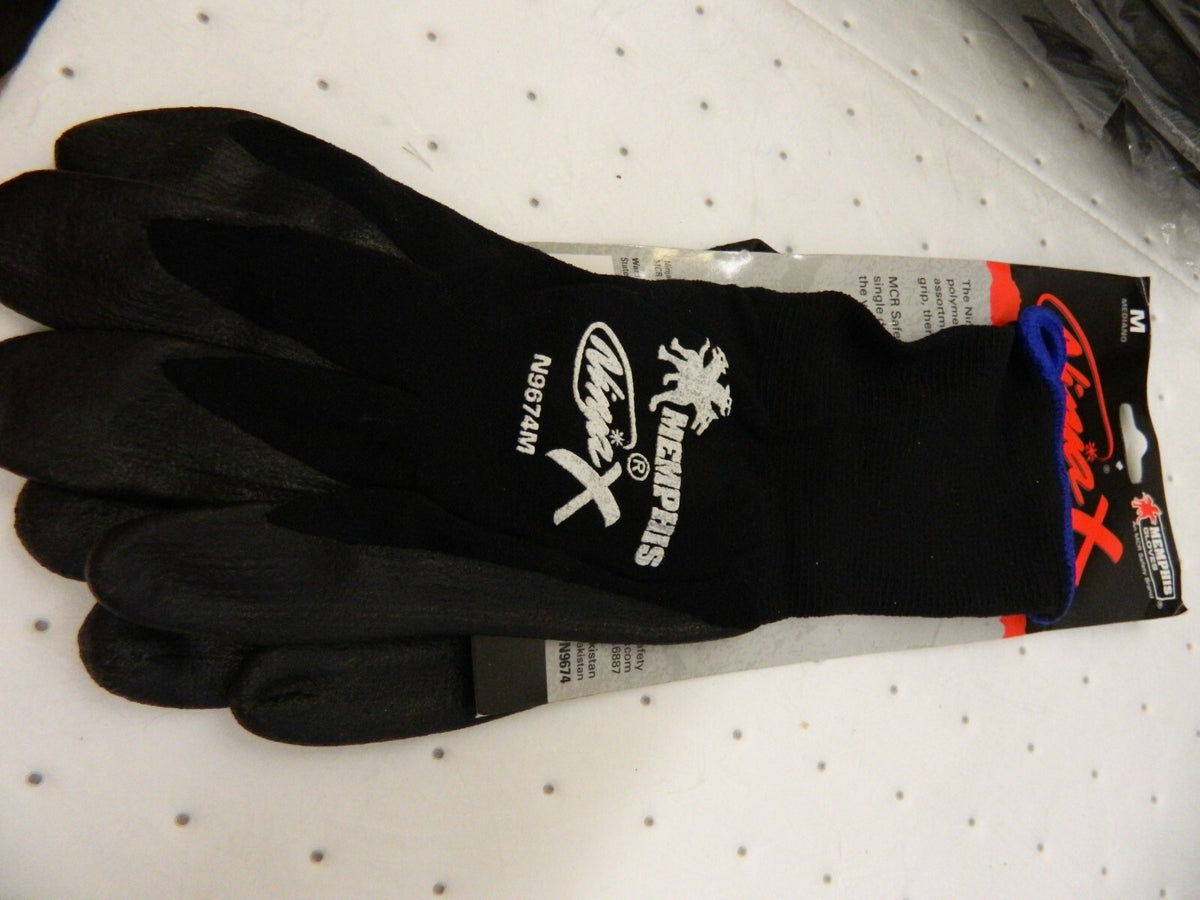 MCR SAFETY qty 15 General Purpose Work Gloves Medium Nitrile Coated Nylon N9674M