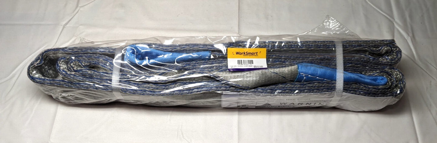 WorkSmart Twisted Eye Type 4 Web Sling 2" x 10' Long Polyester  WS-MH-SLNG1-351