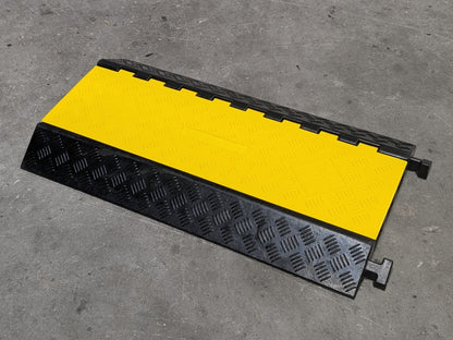 Wearwell Powerhouse 3-Channel Straight Floor Cable Protector PWR.3CHAN.HD.BYL