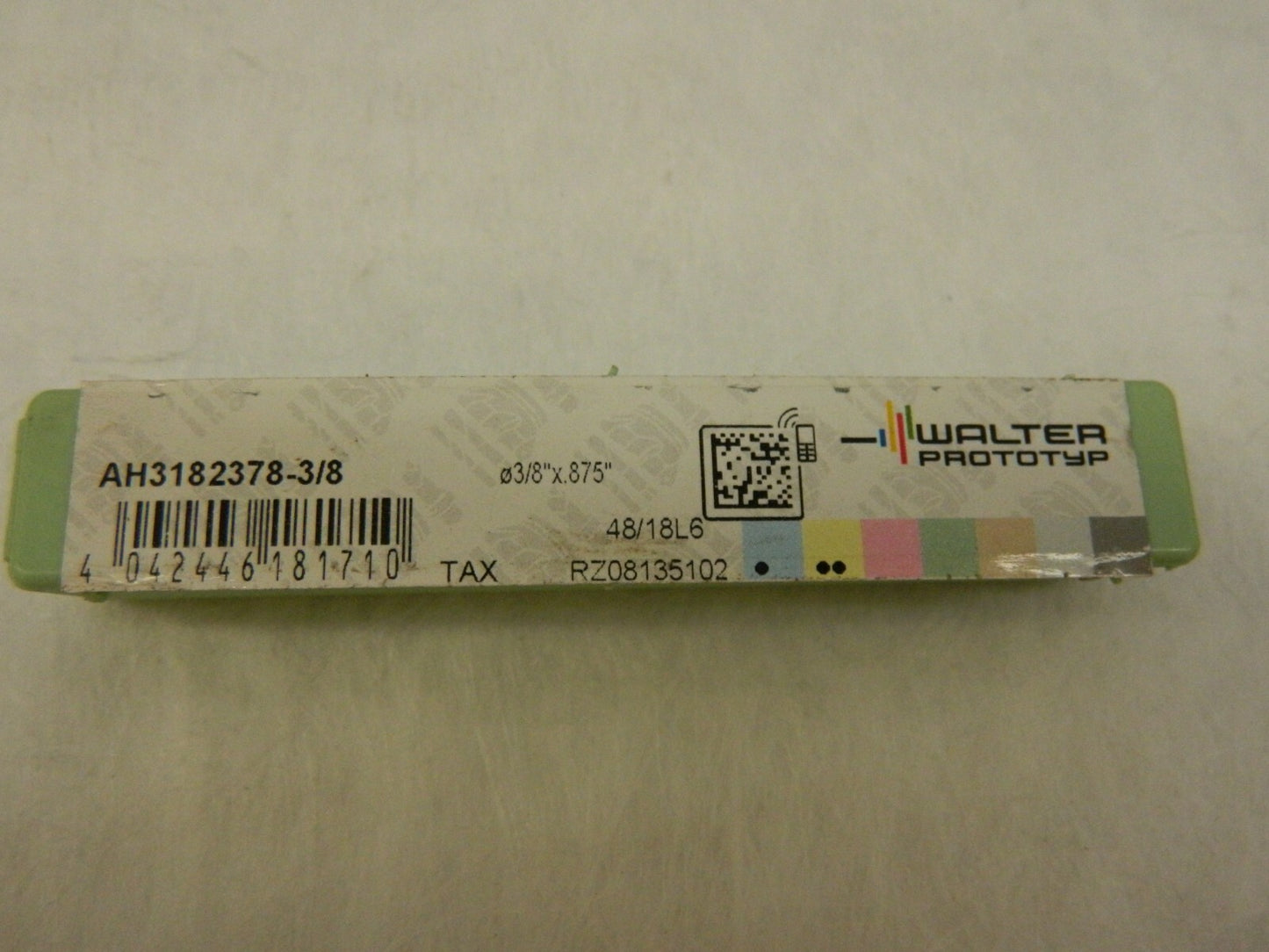 Walter Corner Radius End Mill 3/8" Dia 7/8 LOC 0.015 Radius 4 Fl Carbide 5543067