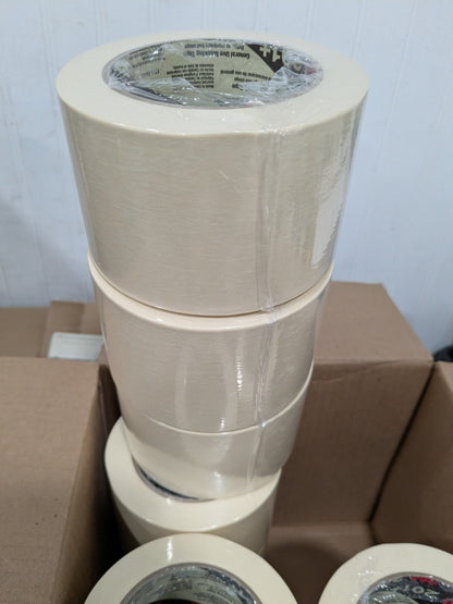 (12) 3M Masking Tape: 72.00 mm Wide, 180' Long, 4.4 mil Thick, Tan 7000124884