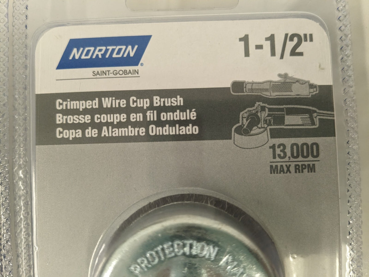NORTON 2pk 1-1/2" CRIMPED WIRE CUP BRUSH 39110