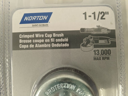NORTON 2pk 1-1/2" CRIMPED WIRE CUP BRUSH 39110