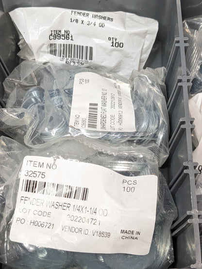 1450 Piece Fender Washers No 6 - 3/8" Diameter 8539