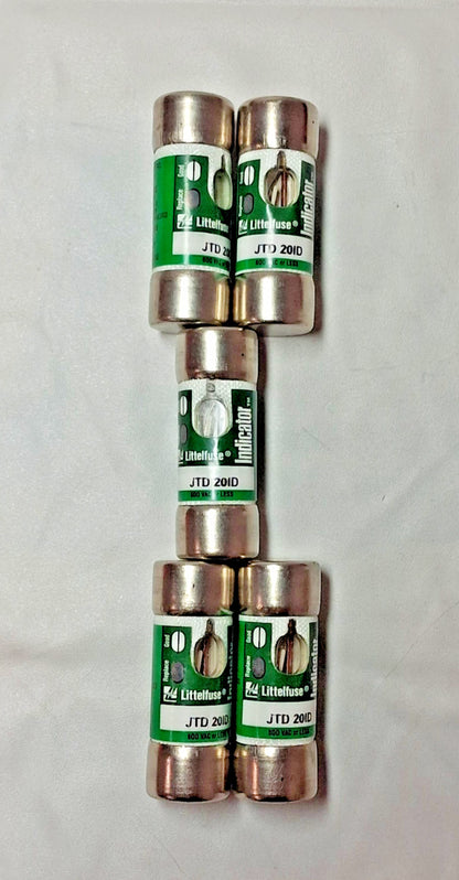 Littelfuse Indicating Fuses Class J Time-Delay 20A 600V QTY5 JTD020ID