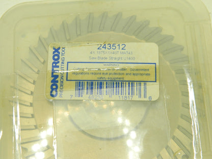 Controx Straight Tooth Side Chip Saw 4" Diam x 3/16" Thick 40 Teeth 243512