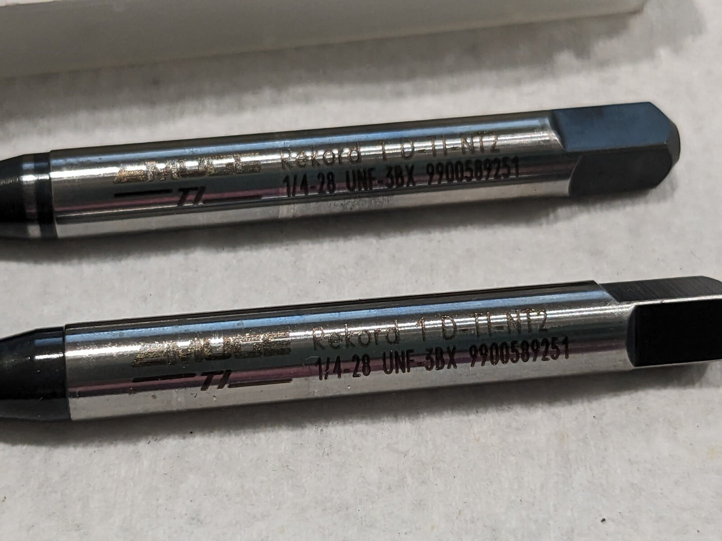 EMUGE Spiral Flute Taps 2pk: 1/4-28 UNF, 3 Fl BU456011.5043