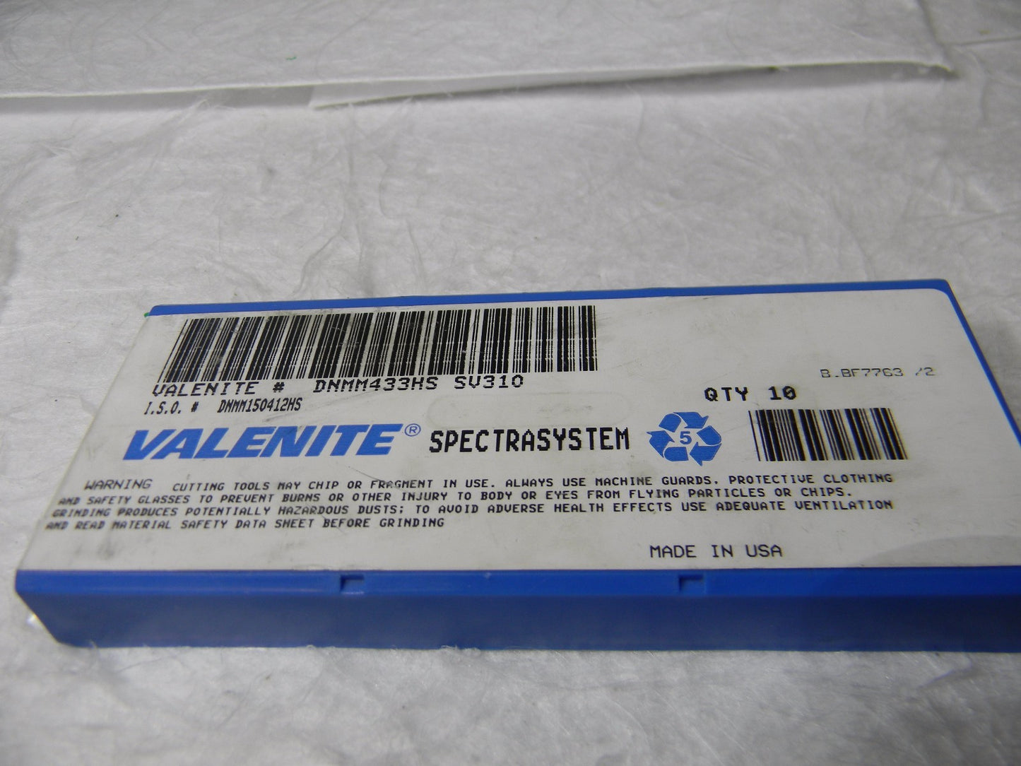Valenite Carbide Indexible Turning Inserts DNMM433HS Grade SV310 Qty 9 62531233