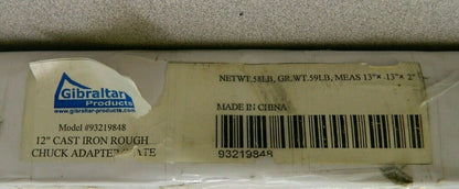 Gibraltar Adapter Back Plate for 12" Diam Self Centering Lathe Chucks 93219848