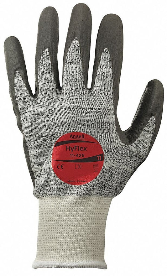 12 PAIRS Ansell HyFlex Abrasion-Resistant Gloves Gray/White Size 11 11-425-11