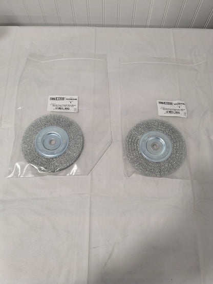 Tru-Maxx Wheel Brush: 6" Dia, Crimped 1/2" Hole, Steel 2 Pack 32246548