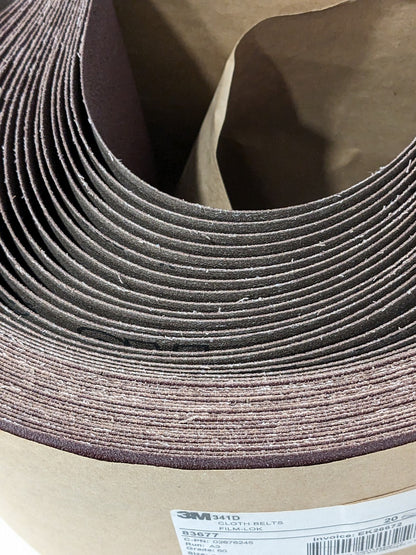 3M Abrasive Belt: 9" Wide, 48" OAL, 60 Grit, Aluminum Oxide Qty 20 7010361752