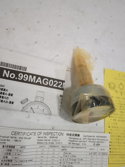 MITUTOYO Dial Drop Indicator 0.0400" Max Measurement, 20-0-20 Dial Reading