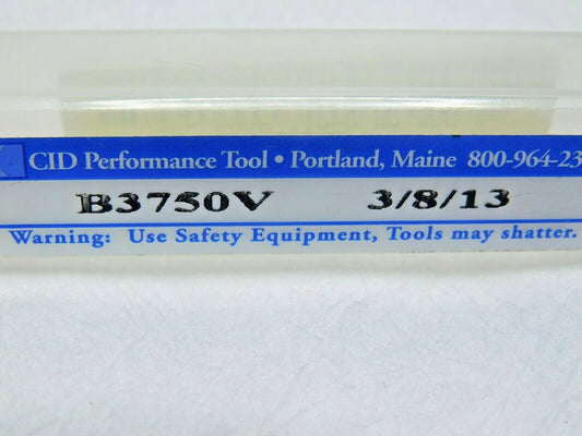 CID Performance Carbide Ball End Mill Ticn 3/8" x 3/8" x 1" x 2-1/2" 4FL B3750V