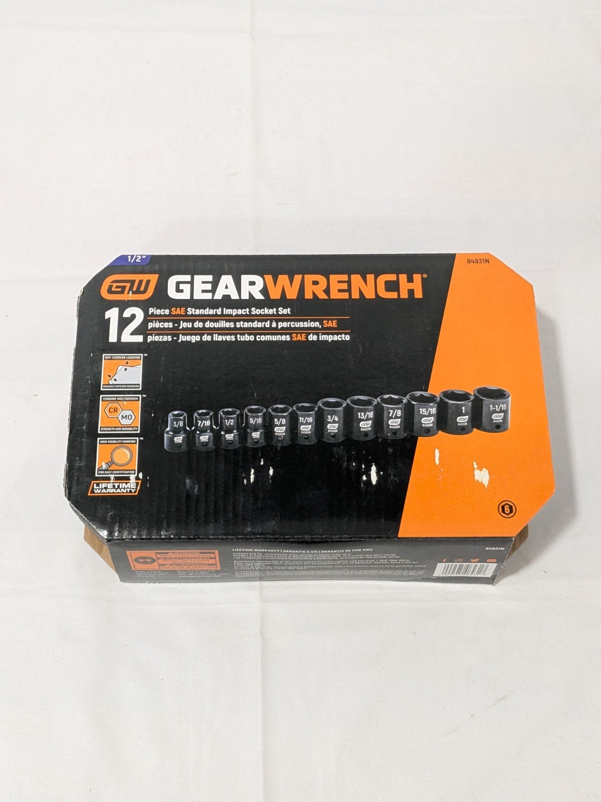 GEARWRENCH 12 Piece Socket Set: Standard & Impact, 1/2" Drive 84931N