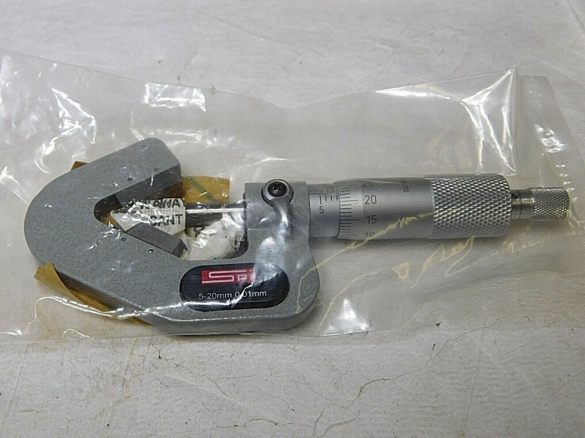 SPI V-Anvil Mechanical Micrometer 5-20mm Range 0.01mm Graduations 14-272-9