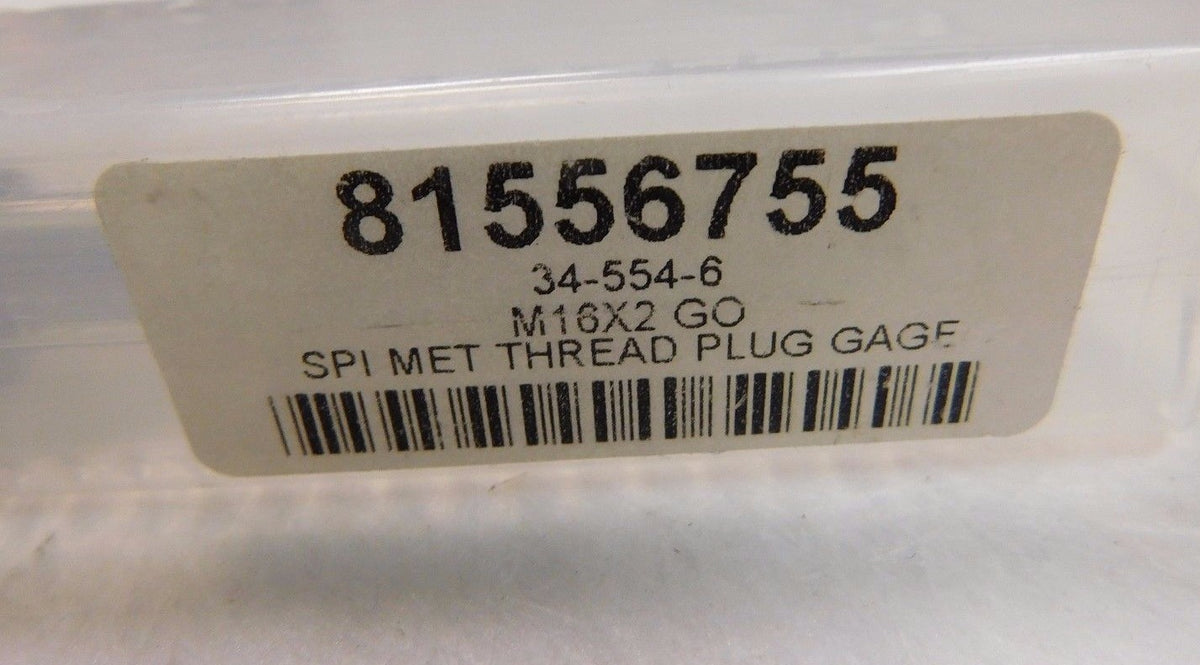 SPI Single End Plug Thread Go Gage M16 x 2 mm Class 6H 34-554-6