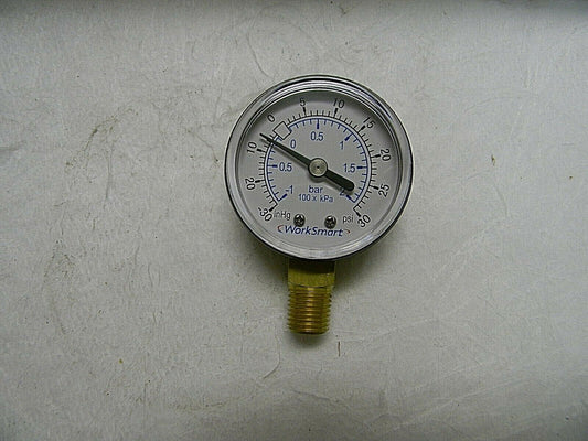 WorkSmart 2" Dial 1/4 Thread 30-0-30 Scale Range Press Gauge QTY 2 WS-PE-GA