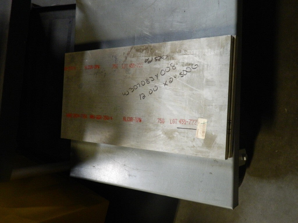 3/4 Inch Thick x 12 Inch Wide x 24 Inch Long, Aluminum Plate