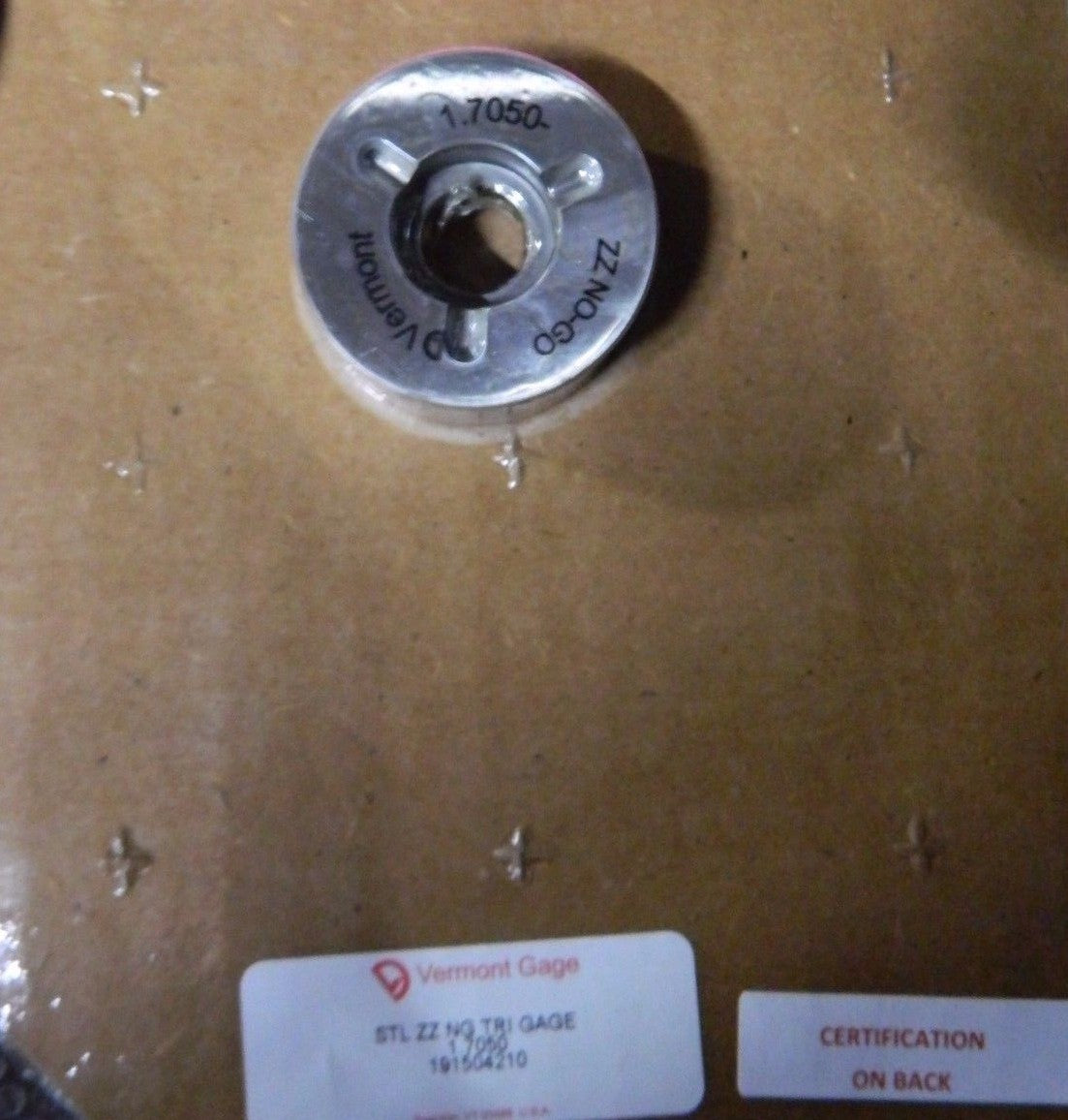 Vermont Gage STL ZZ No Go Trilock Gage 1.7050 191504210