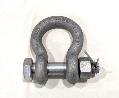 Chicago  1.5Ton Galvanized Anchor Shackle with Bolt Pin  3000LB WLL  20625-9