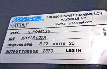 Morse Raider Worm Gear Reducer 25:1 56C Left Output 325Q56L25