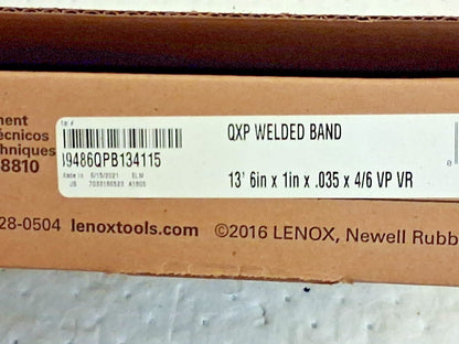 Lenox Welded Bandsaw Blade 13ft 6" L x 1" W x 4 to 6 TPI 89486QPB13411