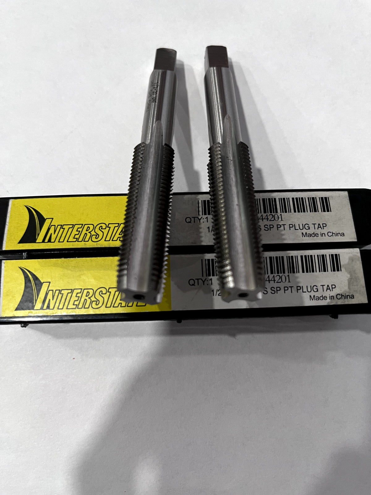 Interstate 1/2-20 UNF 3B 3 Flute Bright Finish HSS Spiral Point Tap 2 per sale