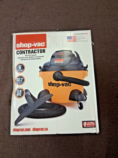 Shop.Vac Wet Dry Vacuum 8.4 A 6 Gal Tank 6 HP Rating 120 VAC Poly Pro 9653610